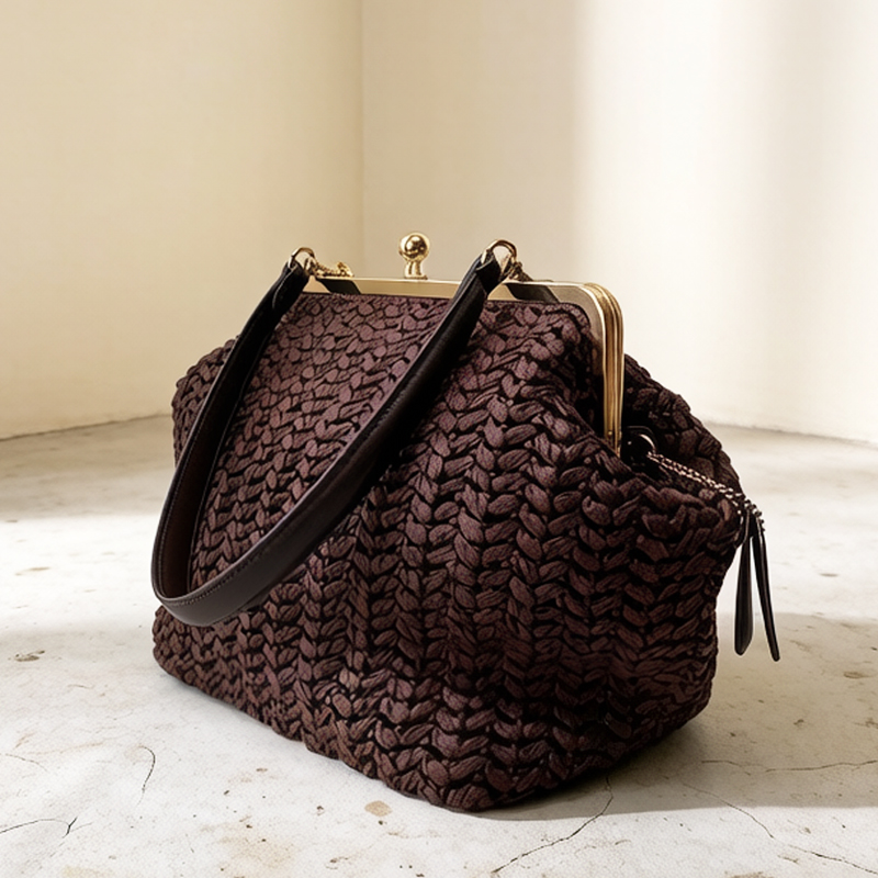 Luxury Bags Supplier - حقائب شاطئ من القش بإطار قفل