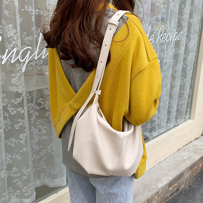 Luxury Bags Affordable - حقيبة نسائية بسيطة مزينة بالتجعيدات، حقيبة