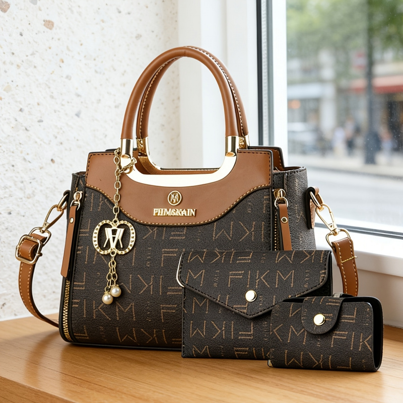 Luxury Bags With Zipper - مجموعة من 3 قطع من الحقائب