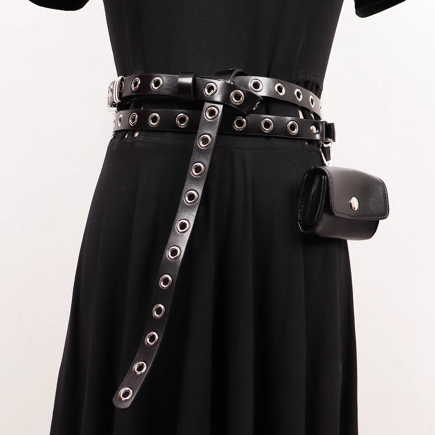 Belt Bag Leather Wide - المرأة المدرج موضة جلد طبيعي حقيبة