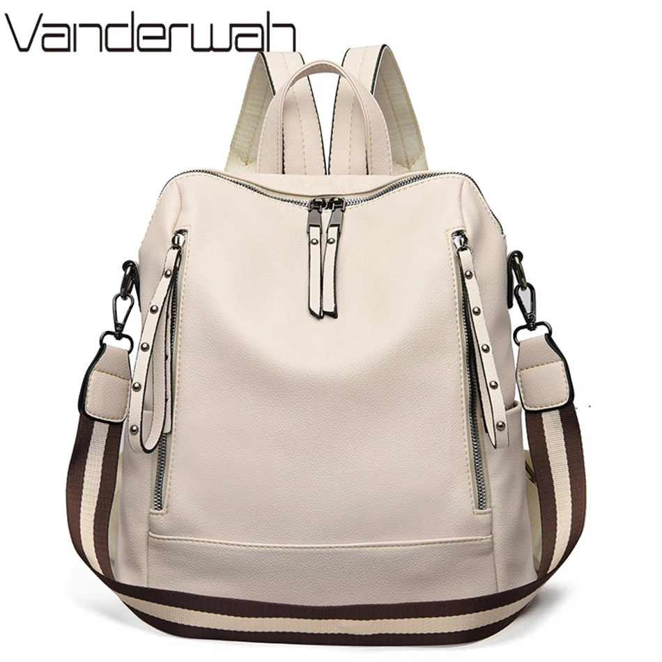 Genuine Leather Backpack - العلامة التجارية الفاخرة على ظهره حقيبة
