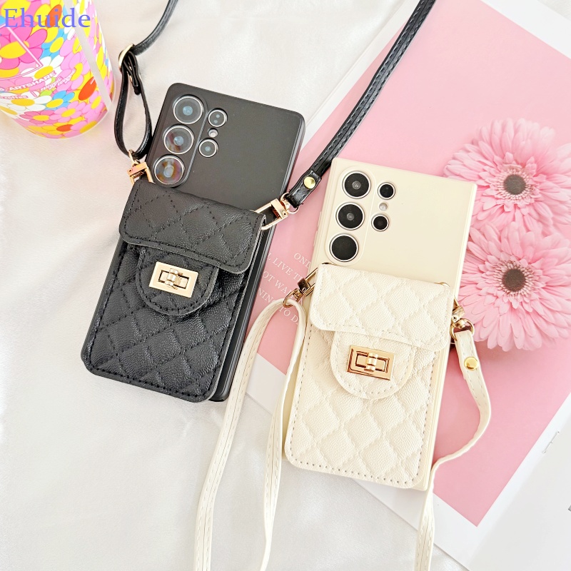 Luxury Bags Quotes - حافظة محفظة بحزام للرقبة لهواتف سامسونج