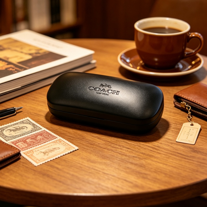 Luxury Bags Coach - حافظة نظارات صلبة سوداء من COACH