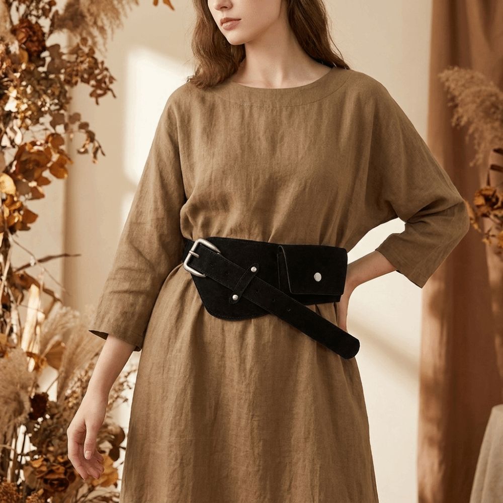 Belt Bag Leather Wide - حزام خصر عصري من جلد البولي