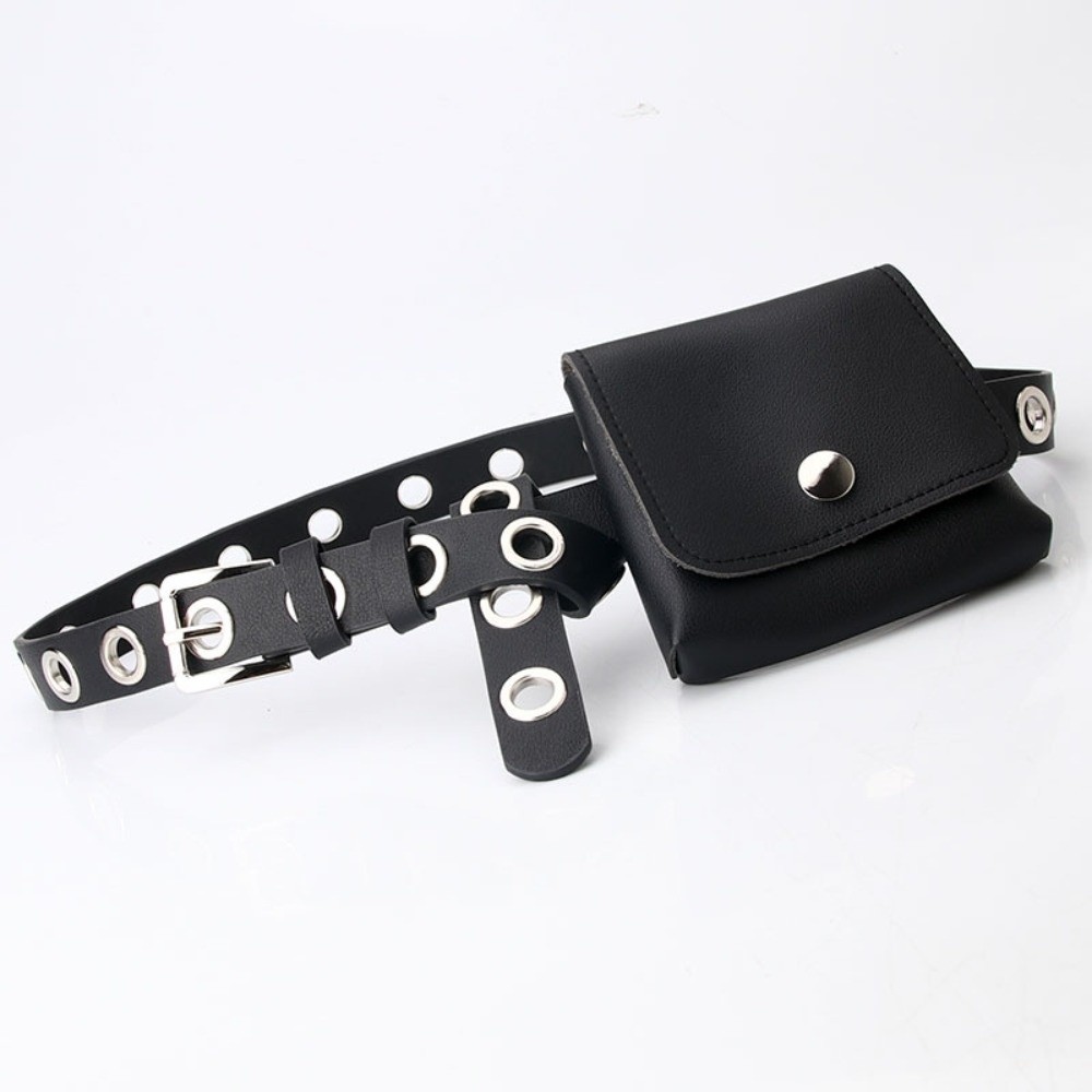 Belt Bag Leather Wide - حقيبة خصر نسائية من الجلد الصناعي،