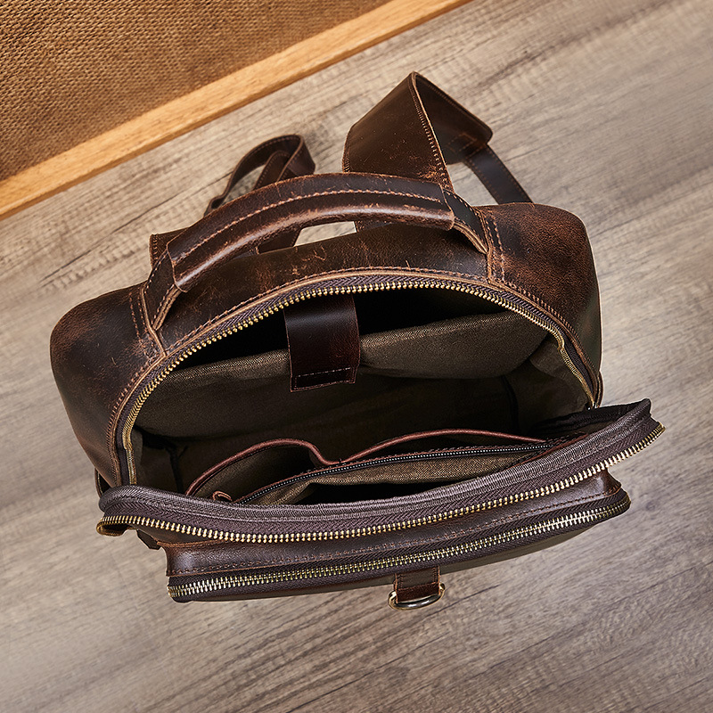 حقيبة ظهر رجالية للكمبيوتر الم - مراجعة Genuine Leather Backpack وسعره