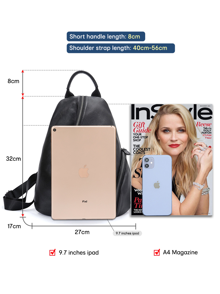 حقيبة ظهر نسائية من الجلد الطب - مراجعة Genuine Leather Backpack وسعره
