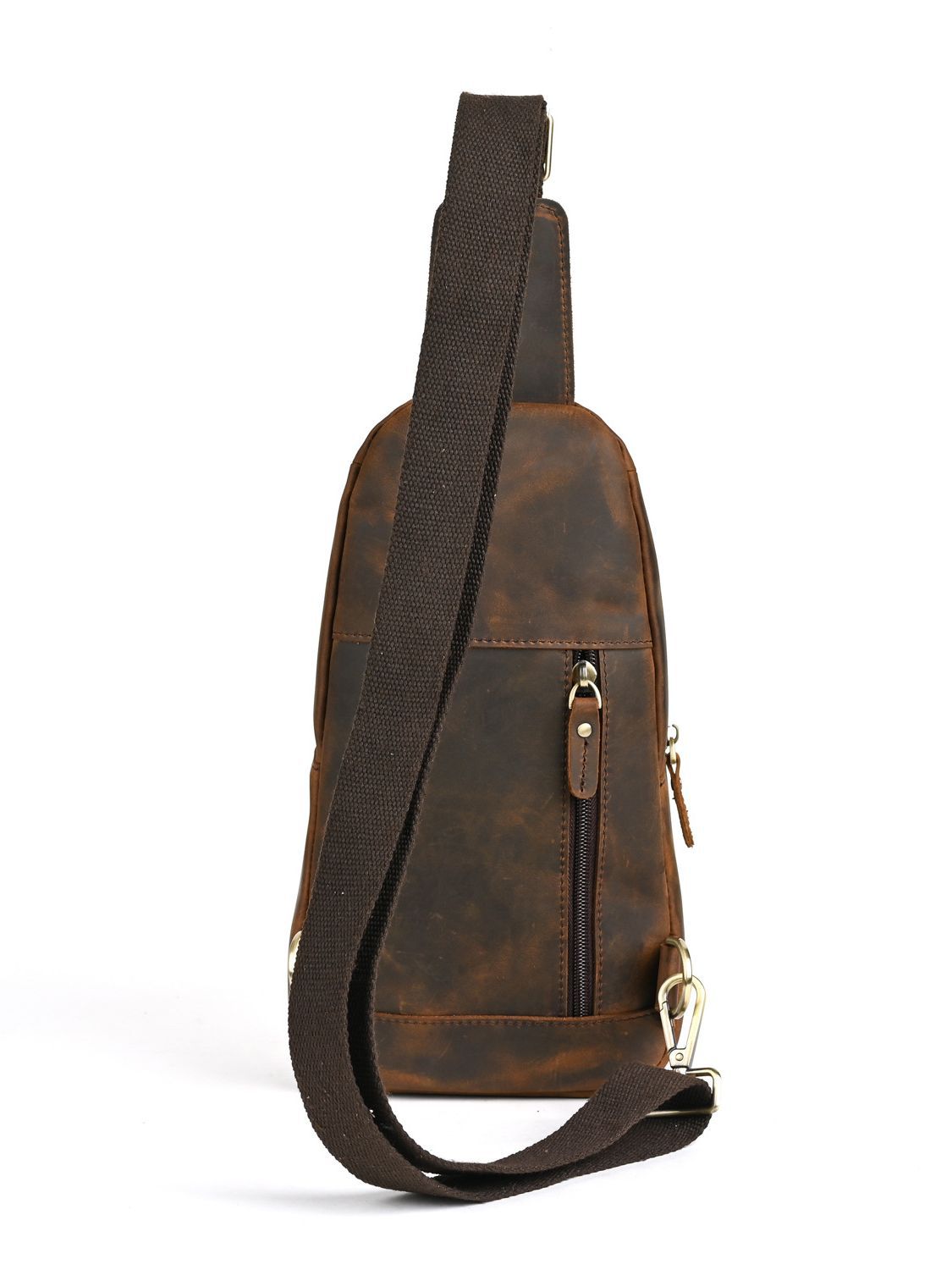 حقيبة صدر رجالية فاخرة متعددة  - مراجعة Genuine Leather Backpack وسعره