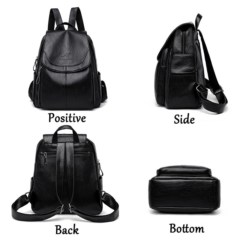 9 ألوان المرأة حقائب ظهر جلدية - مراجعة Genuine Leather Backpack وسعره
