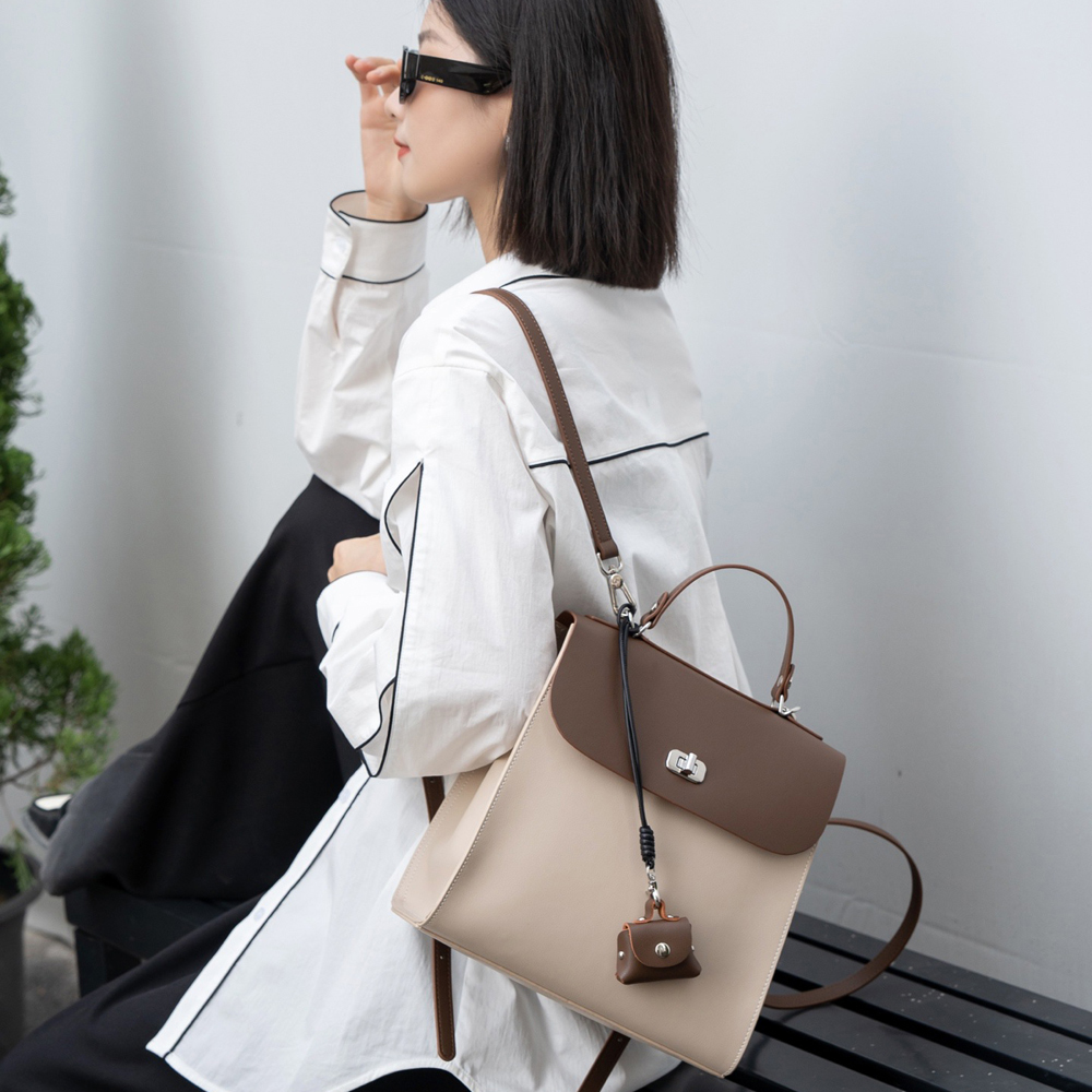 حقيبة ظهر نسائية جديدة لربيع و - مراجعة Genuine Leather Backpack وسعره