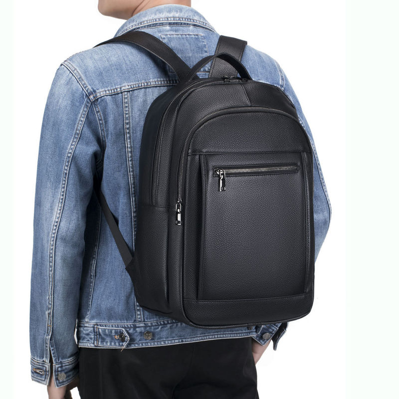 حقيبة كتف جلدية فاخرة للرجال - - مراجعة Genuine Leather Backpack وسعره