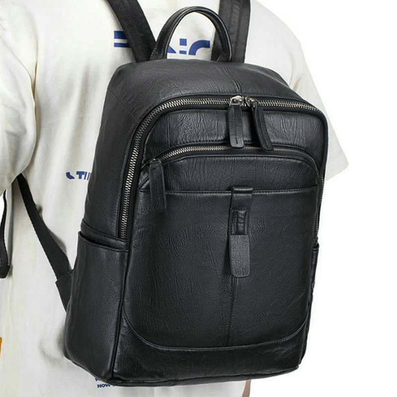 حقيبة كتف جلدية فاخرة للرجال - - مراجعة Genuine Leather Backpack وسعره