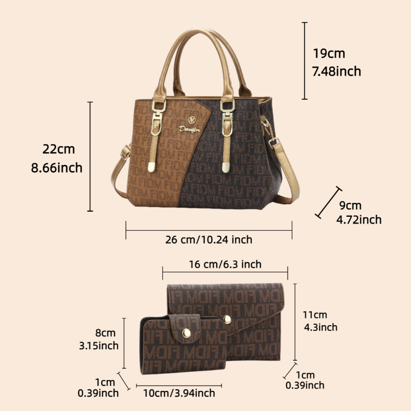 مجموعة حقائب نسائية من 3 قطع،  - مراجعة Luxury Bags With Zipper وسعره