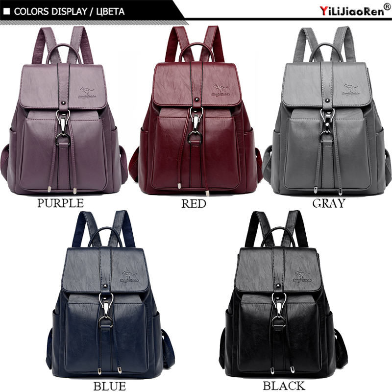حقيبة ظهر مضادة للسرقة للنساء  - مراجعة Genuine Leather Backpack وسعره