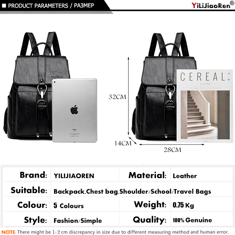 حقيبة ظهر مضادة للسرقة للنساء  - مراجعة Genuine Leather Backpack وسعره