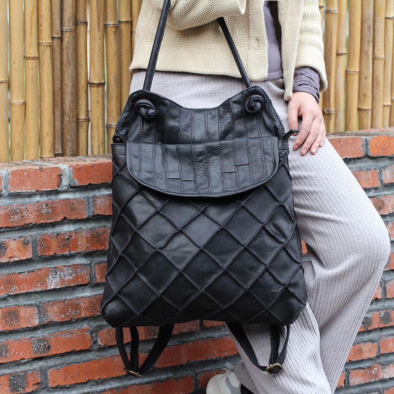 حقيبة ظهر نسائية أوروبية/أمريك - مراجعة Genuine Leather Backpack وسعره