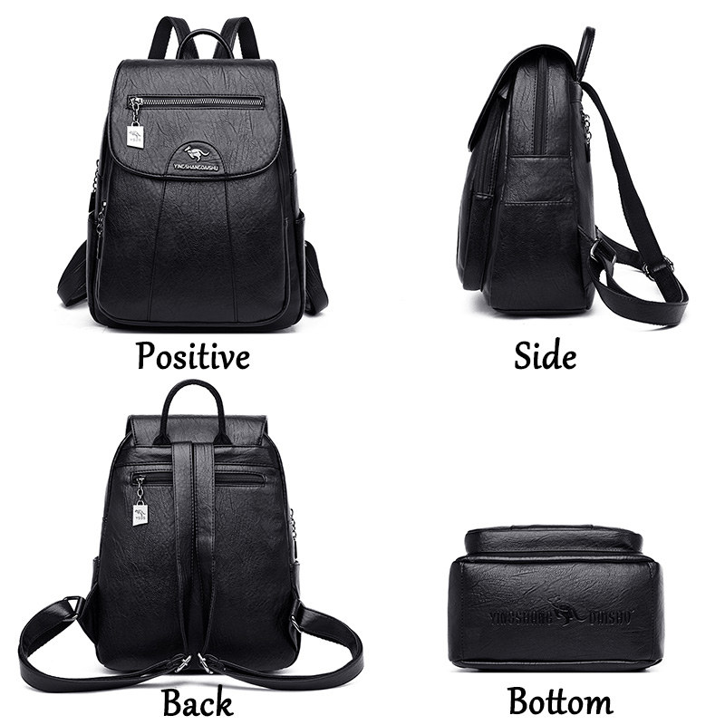 حقيبة ظهر من الجلد الناعم للنس - مراجعة Genuine Leather Backpack وسعره