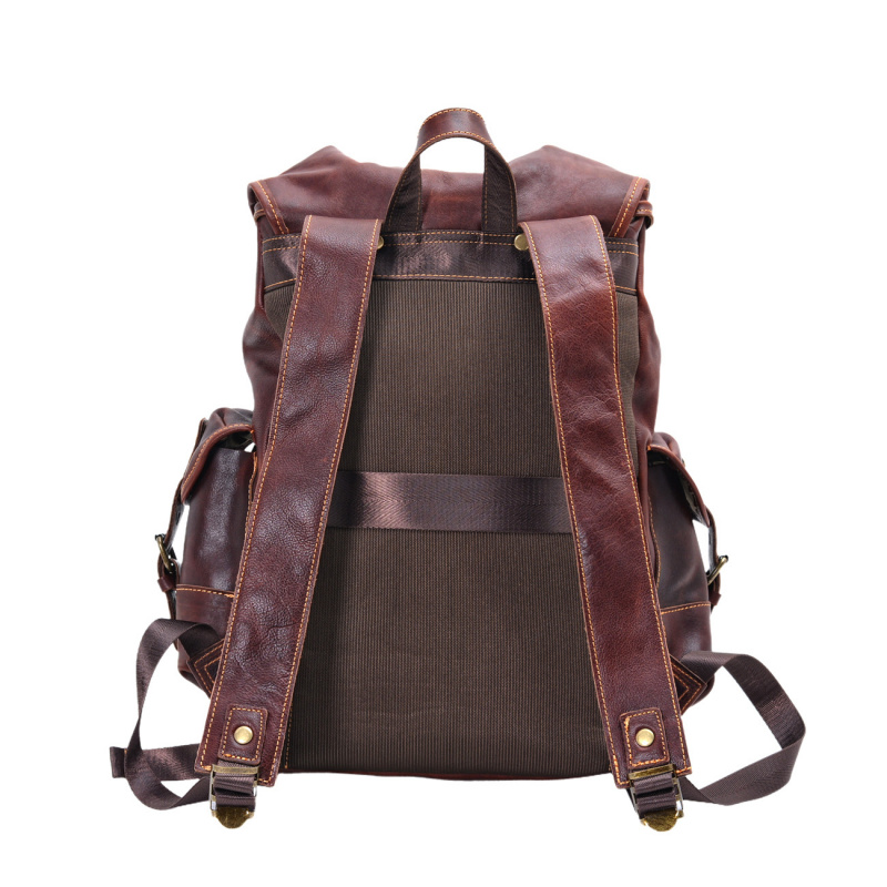 حقيبة كتف رجالية كلاسيكية من ا - مراجعة Genuine Leather Backpack وسعره