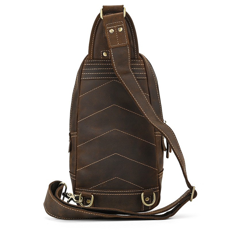حقيبة صدر للرجال من الجلد الطب - مراجعة Genuine Leather Backpack وسعره
