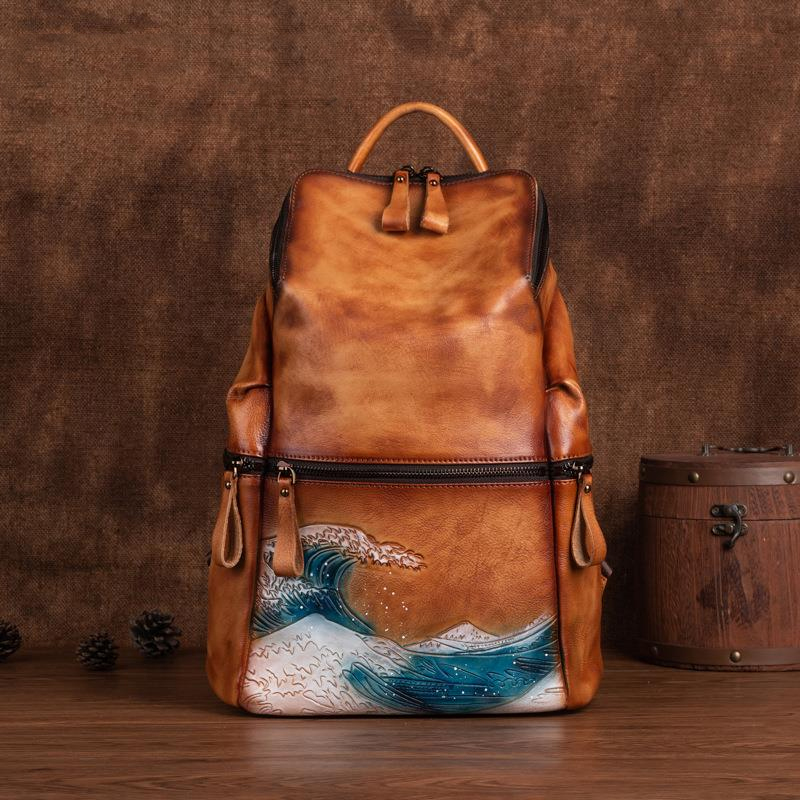 حقيقي حقيقي لينة جلد النساء عل - مراجعة Genuine Leather Backpack وسعره