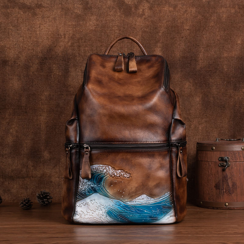 حقيقي حقيقي لينة جلد النساء عل - مراجعة Genuine Leather Backpack وسعره