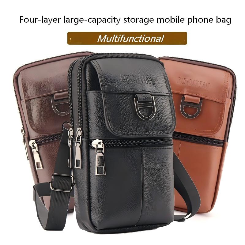 حقيبة خصر جلدية للرجال - حقيبة - مراجعة Genuine Leather Backpack وسعره