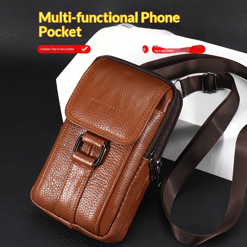 حقيبة هاتف رجالية من الجلد الأ - مراجعة Genuine Leather Backpack وسعره