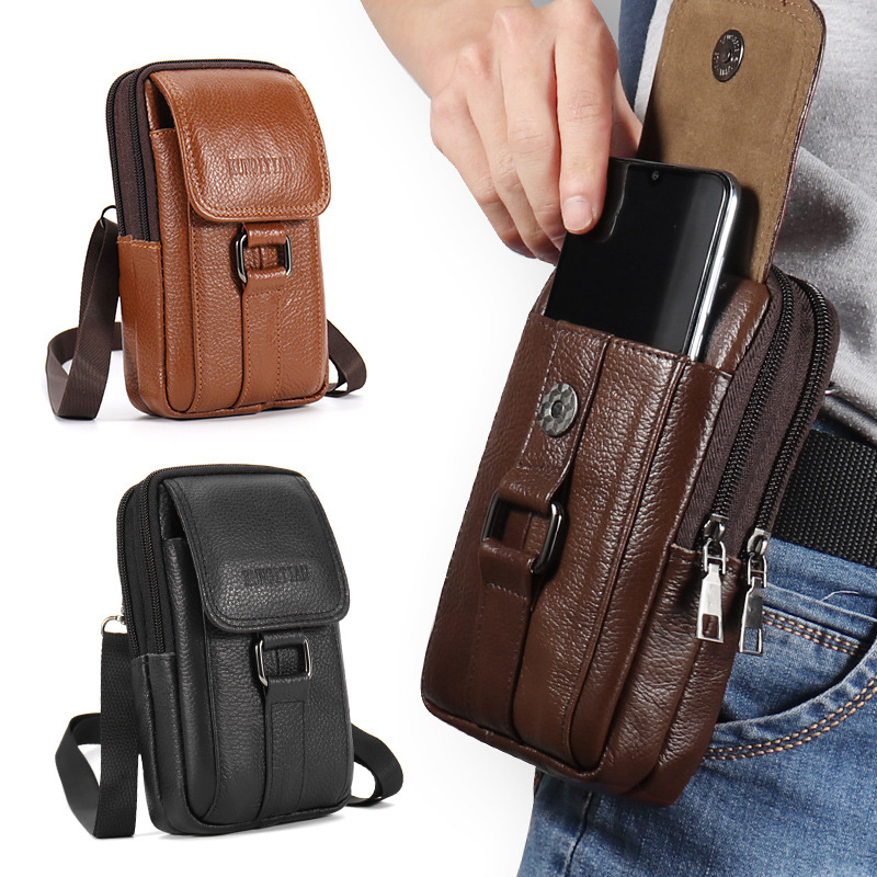 حقيبة هاتف رجالية من الجلد الأ - مراجعة Genuine Leather Backpack وسعره